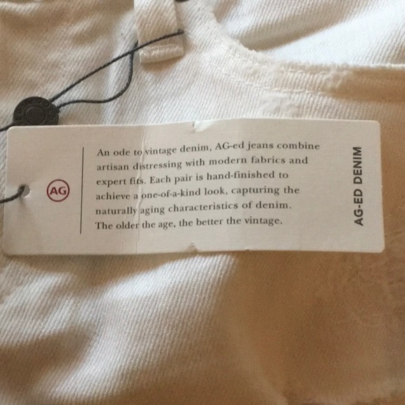 NWT AG Andriano Goldschmied Distressed White Jeans - Picture 9 of 9